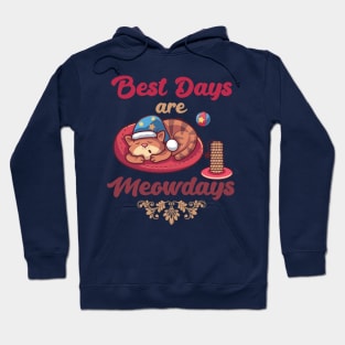 Best Days Are Meowdays Cute Cat sleeping kitty Lover Design Hoodie